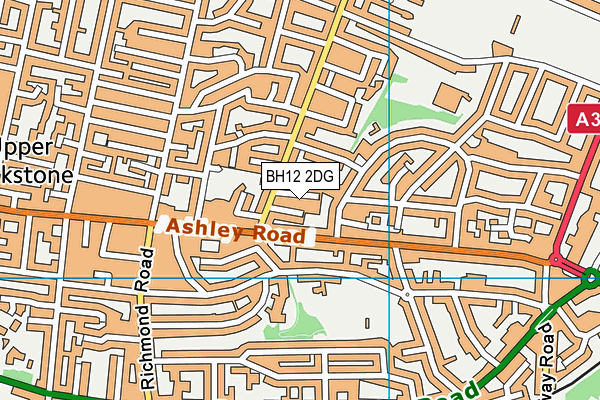 BH12 2DG map - OS VectorMap District (Ordnance Survey)