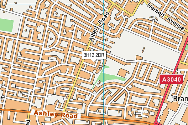 BH12 2DR map - OS VectorMap District (Ordnance Survey)