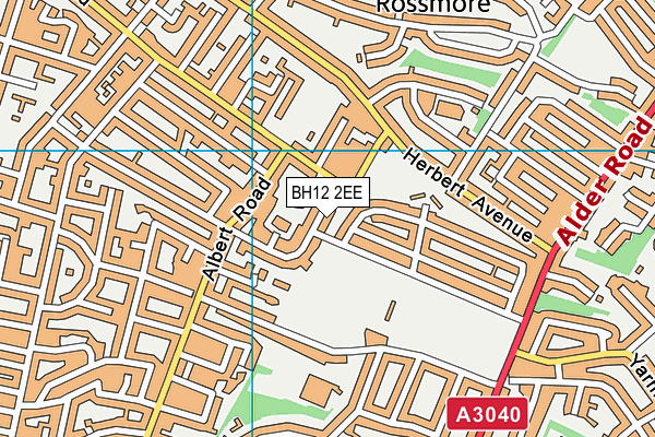 BH12 2EE map - OS VectorMap District (Ordnance Survey)