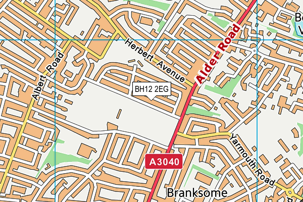 BH12 2EG map - OS VectorMap District (Ordnance Survey)