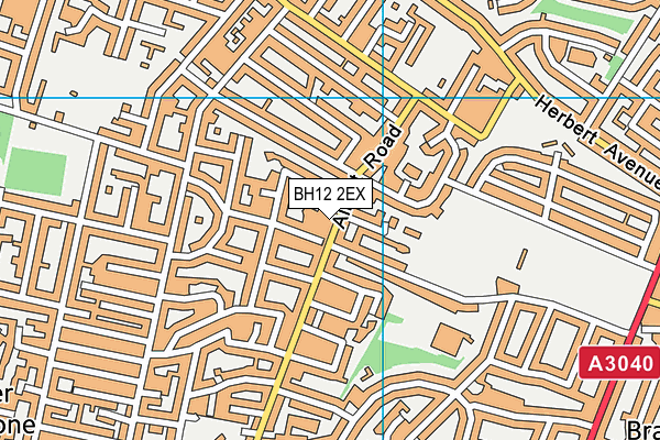 BH12 2EX map - OS VectorMap District (Ordnance Survey)