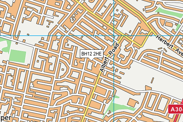 BH12 2HE map - OS VectorMap District (Ordnance Survey)