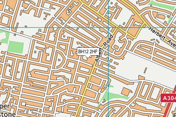 BH12 2HF map - OS VectorMap District (Ordnance Survey)