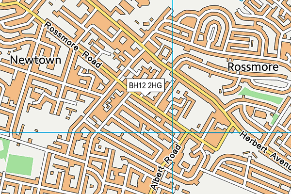 BH12 2HG map - OS VectorMap District (Ordnance Survey)