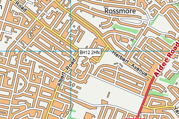 BH12 2HN map - OS VectorMap District (Ordnance Survey)
