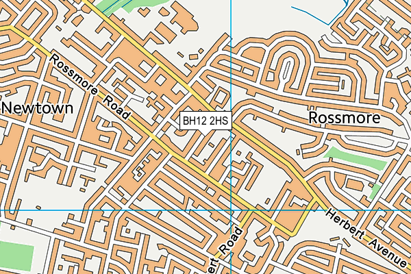 BH12 2HS map - OS VectorMap District (Ordnance Survey)