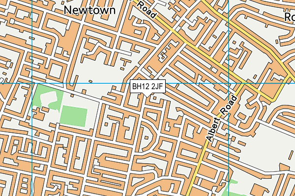 BH12 2JF map - OS VectorMap District (Ordnance Survey)