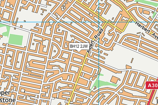BH12 2JW map - OS VectorMap District (Ordnance Survey)