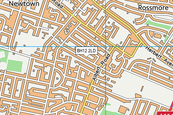 BH12 2LD map - OS VectorMap District (Ordnance Survey)