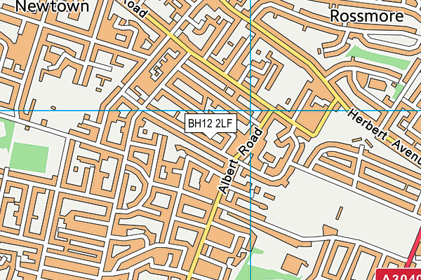 BH12 2LF map - OS VectorMap District (Ordnance Survey)