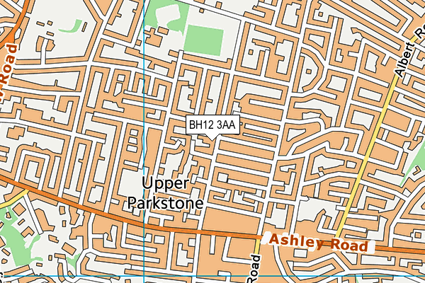 BH12 3AA map - OS VectorMap District (Ordnance Survey)