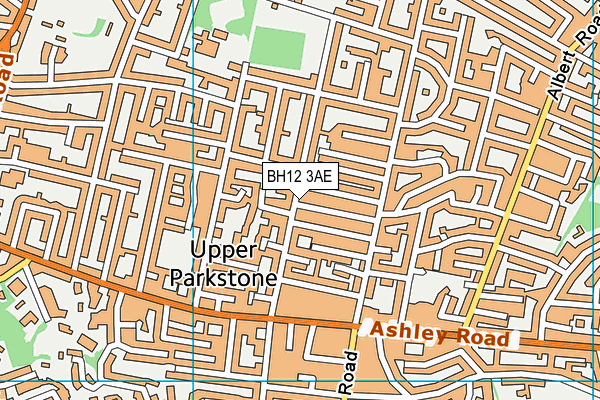 BH12 3AE map - OS VectorMap District (Ordnance Survey)