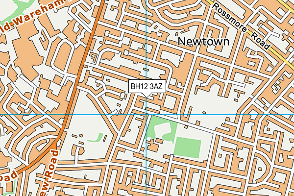 BH12 3AZ map - OS VectorMap District (Ordnance Survey)
