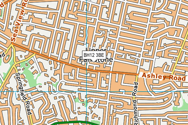 BH12 3BE map - OS VectorMap District (Ordnance Survey)