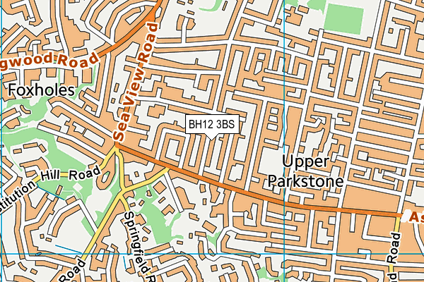 BH12 3BS map - OS VectorMap District (Ordnance Survey)