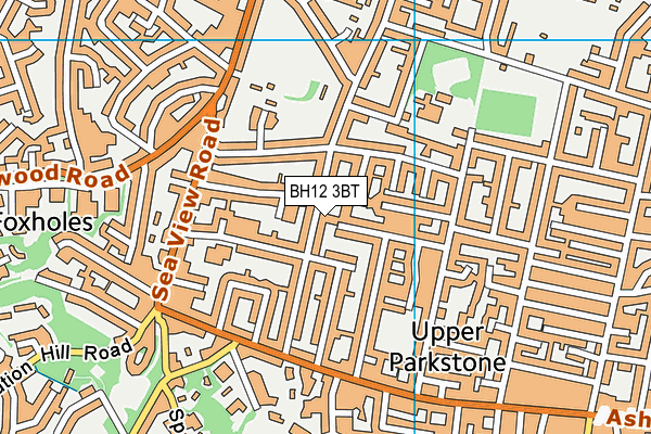BH12 3BT map - OS VectorMap District (Ordnance Survey)