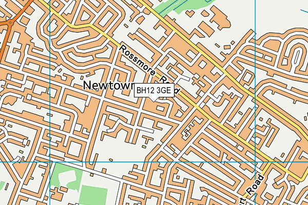 BH12 3GE map - OS VectorMap District (Ordnance Survey)