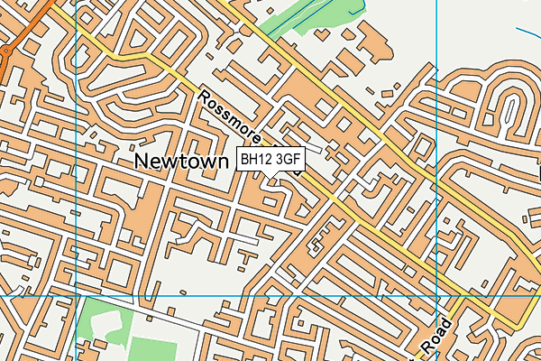 BH12 3GF map - OS VectorMap District (Ordnance Survey)