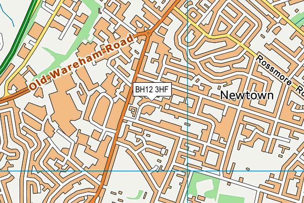 BH12 3HF map - OS VectorMap District (Ordnance Survey)