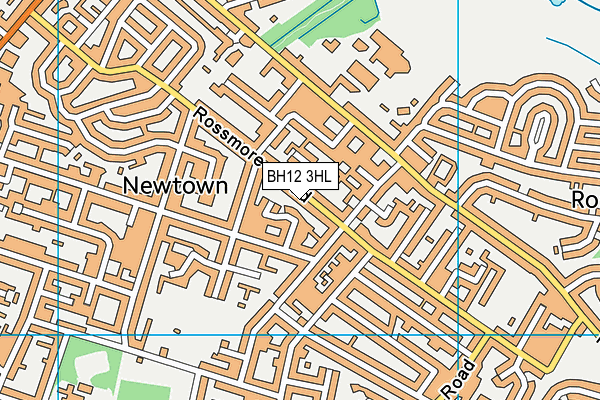 BH12 3HL map - OS VectorMap District (Ordnance Survey)