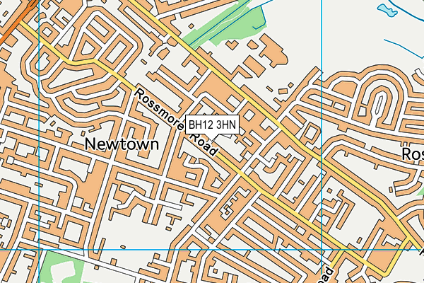 BH12 3HN map - OS VectorMap District (Ordnance Survey)
