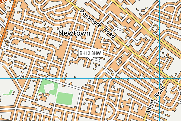 BH12 3HW map - OS VectorMap District (Ordnance Survey)