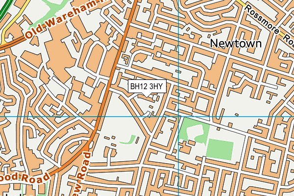 BH12 3HY map - OS VectorMap District (Ordnance Survey)