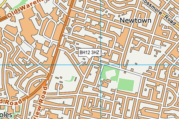 BH12 3HZ map - OS VectorMap District (Ordnance Survey)