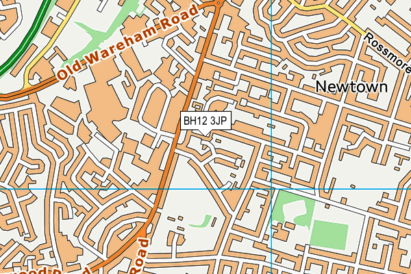 BH12 3JP map - OS VectorMap District (Ordnance Survey)