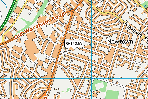 BH12 3JW map - OS VectorMap District (Ordnance Survey)