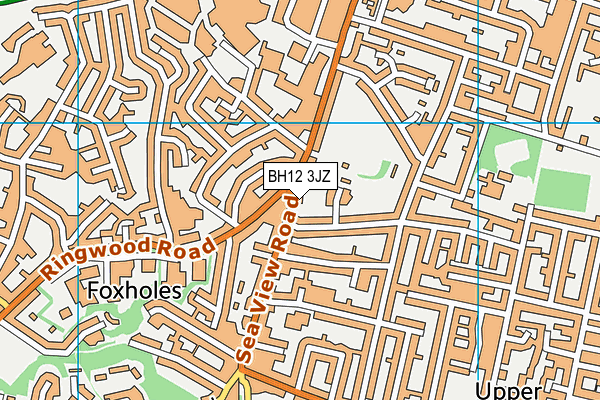 BH12 3JZ map - OS VectorMap District (Ordnance Survey)