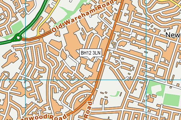 BH12 3LN map - OS VectorMap District (Ordnance Survey)