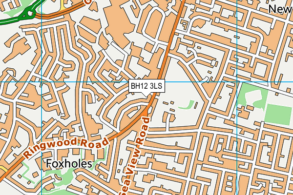 BH12 3LS map - OS VectorMap District (Ordnance Survey)