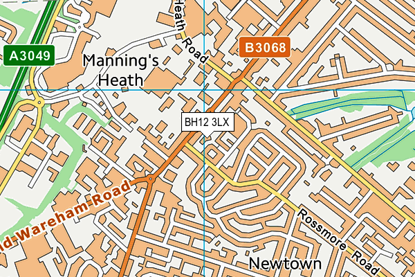 BH12 3LX map - OS VectorMap District (Ordnance Survey)