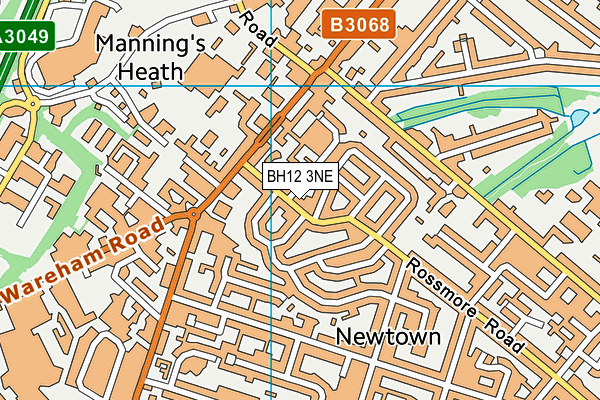 BH12 3NE map - OS VectorMap District (Ordnance Survey)