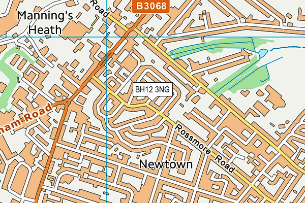 BH12 3NG map - OS VectorMap District (Ordnance Survey)