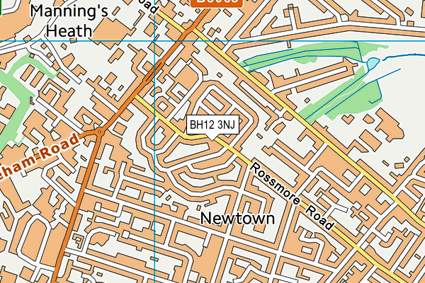 BH12 3NJ map - OS VectorMap District (Ordnance Survey)