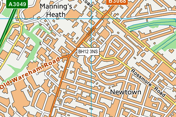 BH12 3NS map - OS VectorMap District (Ordnance Survey)