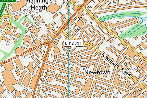 BH12 3NY map - OS VectorMap District (Ordnance Survey)