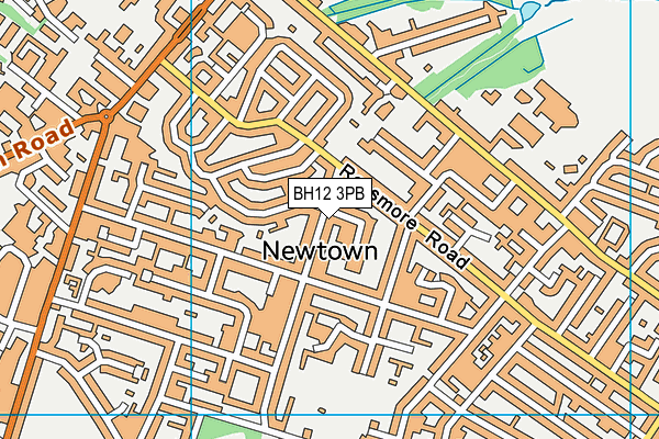 BH12 3PB map - OS VectorMap District (Ordnance Survey)