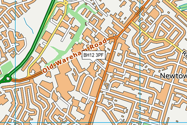 BH12 3PF map - OS VectorMap District (Ordnance Survey)