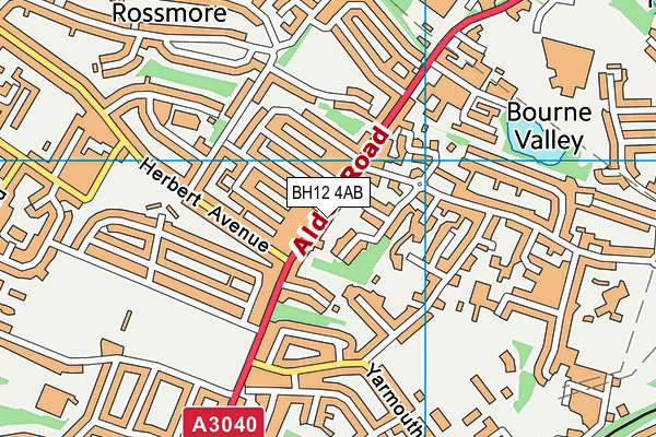 BH12 4AB map - OS VectorMap District (Ordnance Survey)