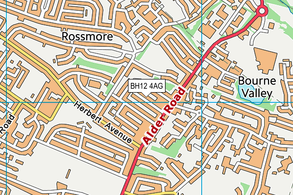 BH12 4AG map - OS VectorMap District (Ordnance Survey)