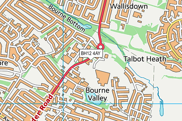 BH12 4AY map - OS VectorMap District (Ordnance Survey)