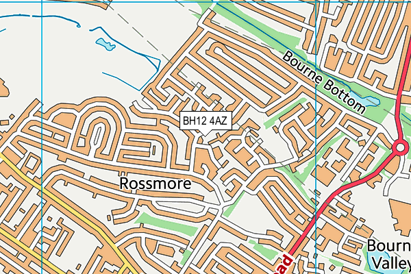 BH12 4AZ map - OS VectorMap District (Ordnance Survey)