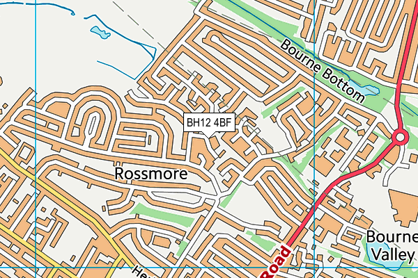 BH12 4BF map - OS VectorMap District (Ordnance Survey)