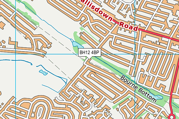 BH12 4BP map - OS VectorMap District (Ordnance Survey)