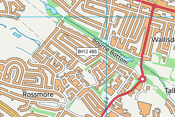 BH12 4BS map - OS VectorMap District (Ordnance Survey)