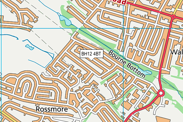 BH12 4BT map - OS VectorMap District (Ordnance Survey)