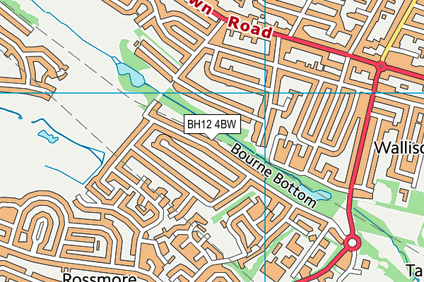 BH12 4BW map - OS VectorMap District (Ordnance Survey)